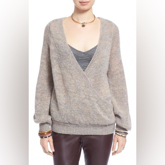 Women’s Free People Faux Wrap Sweater Medium - Picture 4 of 4